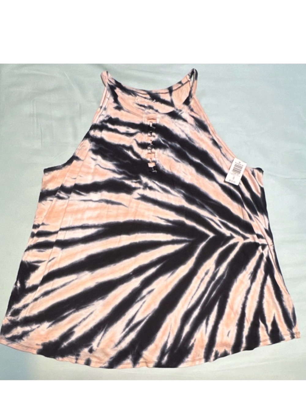 Torrid  Love Sick Tie Dye Goddess Tank Top 4X Plus Sleeveless Peach Black White